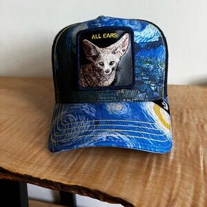 Goorin Bros All Ears Trucker Hat - Starry Night Van Goah inspired fennec fox 🦊